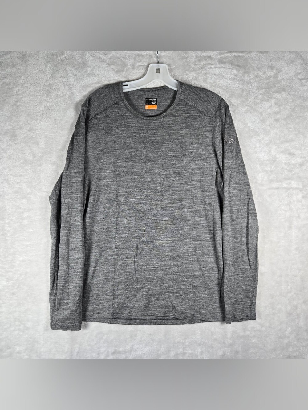 Icebreaker Merino Wool 200 Long Sleeve Base Layer Mens Size Medium Heather Gray